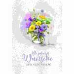 Geburtstagskarte Alle guten Wünsche Blumenvase, Kurt...