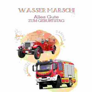 Glückwunschkarte Geburtstag/Feuerwehr