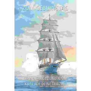 Glückwunschkarte Geburtstag/Schiff