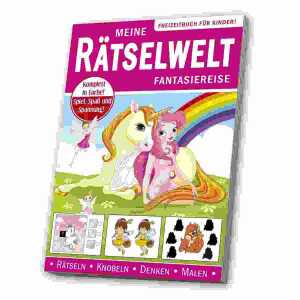 Rätsel für Kinder Mädchen Pferde, 96 Seiten mit Rätseln, 16,5x23,5cm