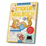 Sticker Malbuch Katzenkinder, 64 Seiten , 2 bunte...