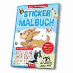 Sticker Malbuch Hundekinder, 64 Seiten 2 bunte...