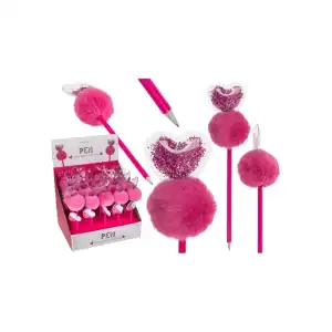 OOTB Kugelschreiber Glitzerherz Pom Pom
