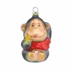 Christbaumschmuck Affe 9cm, mundgeblasen