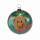 Weihnachtskugel 6cm farngrün glanz, mundgeblasen, Dekor Rentier