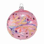 Weihnachtskugel 6cm kamelie glanz, mundgeblasen, Dekor...