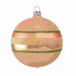 Weihnachtskugel 8cm apricot glanz, mundgeblasen Dekor...