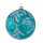 Weihnachtskugel 6cm leuchttürkis glanz, mundgeblasen, Blütenbouquet