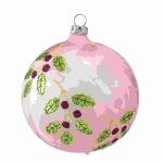 Weihnachtskugel 6cm rosé eis, mundgeblasen, Dekor...