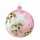 Weihnachtskugel 8cm rosé Eis, mundgeblasen, Dekor Eberesche