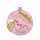 Weihnachtskugel 8cm rosé eis, mundgeblasen, Dekor Ilexranke