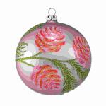 Weihnachtskugel 6cm flieder matt, mundgeblasen, Dekor...