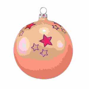 Weihnachtskugel 6cm hummer matt, mundgeblasen, Dekor Sternentanz