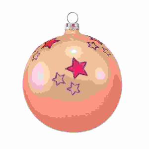 Weihnachtskugel 8cm hummer matt, mundgeblasen, Dekor Sternentanz