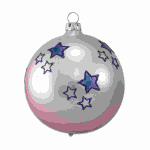 Weihnachtskugel 8cm flieder matt, mundgeblasen, Dekor...
