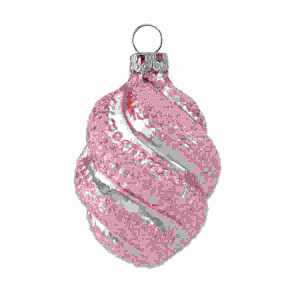 Christbaumschmuck gedrehtes Ei 6cm Kamelie, mundgeblasen
