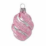 Christbaumschmuck gedrehtes Ei 6cm Kamelie, mundgeblasen