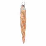 Christbaumschmuck Eiszapfen 11cm apricot, mundgeblasen