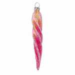 Christbaumschmuck Eiszapfen 11cm pink, mundgeblasen