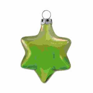 Christbaumschmuck Stern 6cm Wiesengrün, mundgeblasen, 2 farbig