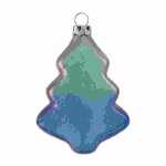 Christbaumschmuck Baum 8cm Usambara, mundgeblasen, 2 farbig