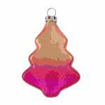 Christbaumschmuck pink eis, mundgeblasen, 2 farbig