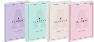 Hardcover-Notizbuch A5 kariert 96 Blatt 90g/m² Akademie Pastell