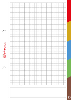 Interdruk Ringbucheinlagen mit Register A5 kariert 50 Blatt 5tlg