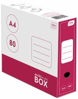 Interdruk Archivbox aus Karton A4 80 mm rot