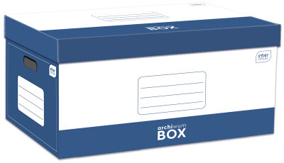 Interdruk Archivbox aus Karton 538 x 342 x 300 mm Marineblau