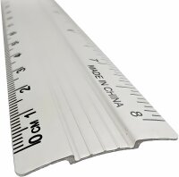 Interdruk Aluminium-Metall-Lineal 30 cm Skala in cm und Zoll