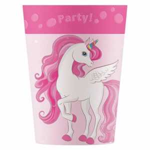 Partybecher Einhorn 250ml wiederverwendbar,, Procos PROCOS