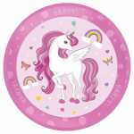 Partyteller Einhorn D21cm wiederverwendbar,, Procos PROCOS