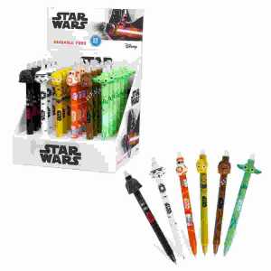 Stift radierbar STAR WARS 6fach sortiert, Schreibfarbe blau 0,5 mm