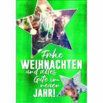 Weihnachtskarte Windlicht/Tannengrün, Druckkarte,...