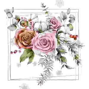 Serviette 33x33cm Vinterbukett, 3-lagig, 20 Stück,, ti-flair