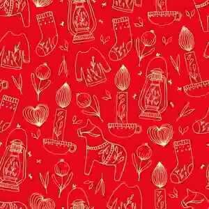 Serviette 33x33cm Rolige Vinterikoner red, 3-lagig, 20 Stück, ti-flair