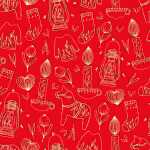 Serviette 33x33cm Rolige Vinterikoner red, 3-lagig, 20...