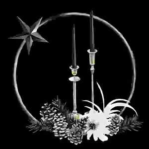 Serviette 33x33cm Svart Julelys black, 3-lagig, 20 Stück,, ti-flair