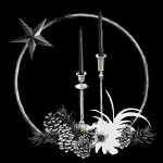 Serviette 33x33cm Svart Julelys black, 3-lagig, 20...