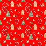 Serviette 33x33cm Piccola Decorazione Invernale red;...