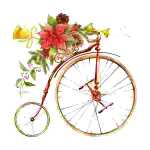 Serviette 33x33cm Retro Bicicletta di Natale; 3-lagig, 20...