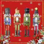 Serviette 33x33cm Nutcracker Quartet red, 3-lagig, 20...