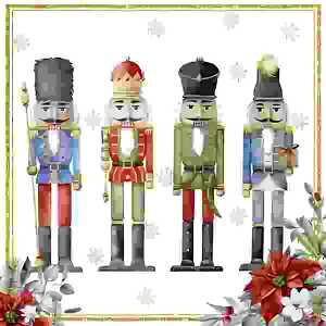 Serviette 33x33cm Nutcracker Quartet white, 3-lagig, 20 Stü ti-flair