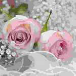 Serviette 33x33cm Ambiance Romantique, 3-lagig, 20...