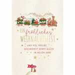 Weihnachtskarte Eisenbahn Green Christmas strukturierter...