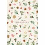 Weihnachtskarte Geschenke/Früchte/Sterne, Green...