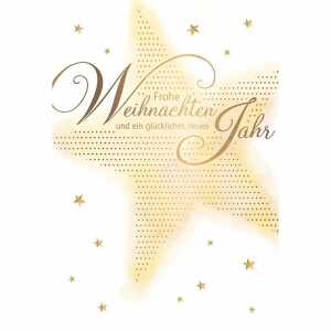 Weihnachtskarte großer Stern, Green Christmas, weißer Karton,