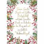 Weihnachtskarte Spruch/Beeren, Green Christmas,
