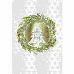 Weihnachtskarte Ein frohes Fest Kranz, Green Christmas,